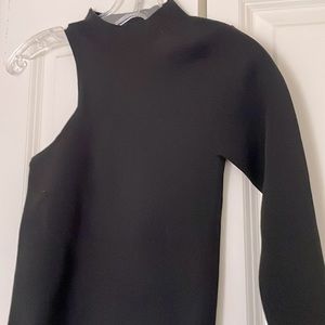 MNG one sleeve black top